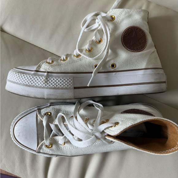 Custom Design white platform converse - Picture 2 of 13